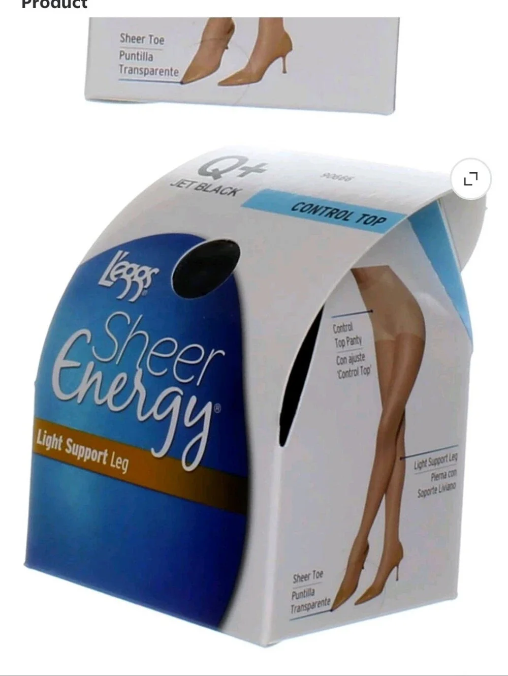 9/6/1. Womens Leggs Jet Black Control Top Light Support Leg Hosiery